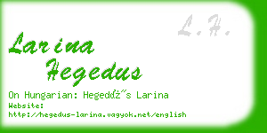 larina hegedus business card